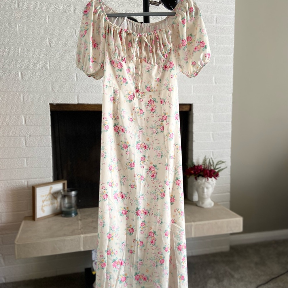Floral Off-Shoulder Maxi Dress